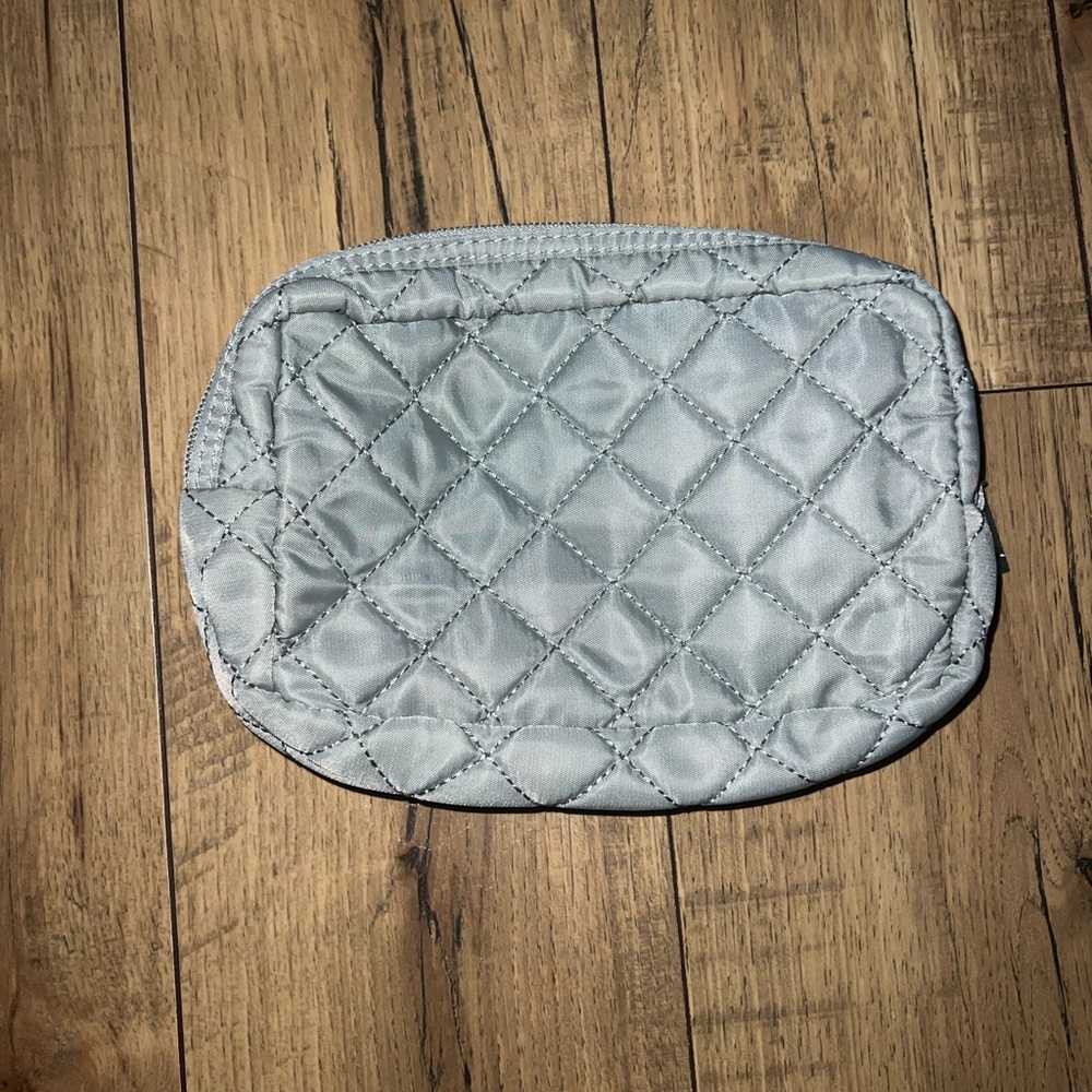 gray makeup bag